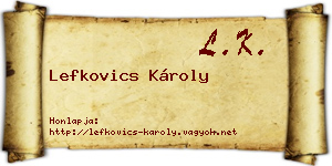 Lefkovics Károly névjegykártya